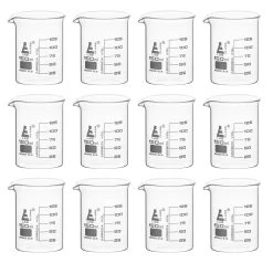 12PK Beakers, 150ml - Low Form - Graduated - Borosilicate Glass