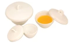 Porcelain Crucible With Lid, 100ml Capacity, Squat -