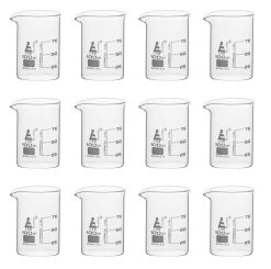 12PK Beakers, 100ml - Low Form - Graduated - Borosilicate Glass