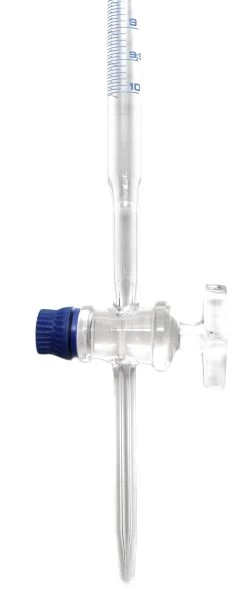 Burette, 50mL - Class B - With Stopcock - Blue Graduations - Borosilicate Glass