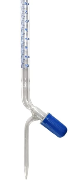 Burette, 25mL - Class A - With PTFE Needle Valve Rotaflow Stopcock - Blue Graduations - Borosilicate Glass