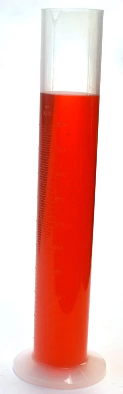Graduated Cylinder, 500mL - Class B - Round Base - Raised Graduations - Polypropylene Plastic