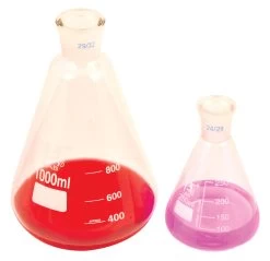 Flask Conical 250ml, Socket Size 29/32, Narrow Neck, With Interchangeable Joint, Borosilicate Glass