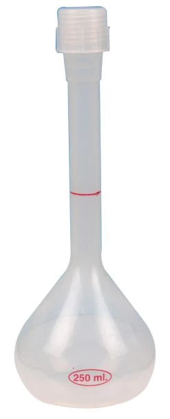 Flask Volumetric Plastic, Cap. 250ml