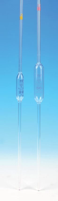 Volumetric Pipette, 15mL - Class B - Green Coded - Blue Graduation - Borosilicate Glass