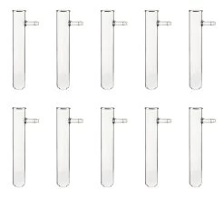 10PK Test Tubes With Side Arm, 6 Inch - Borosilicate Glass