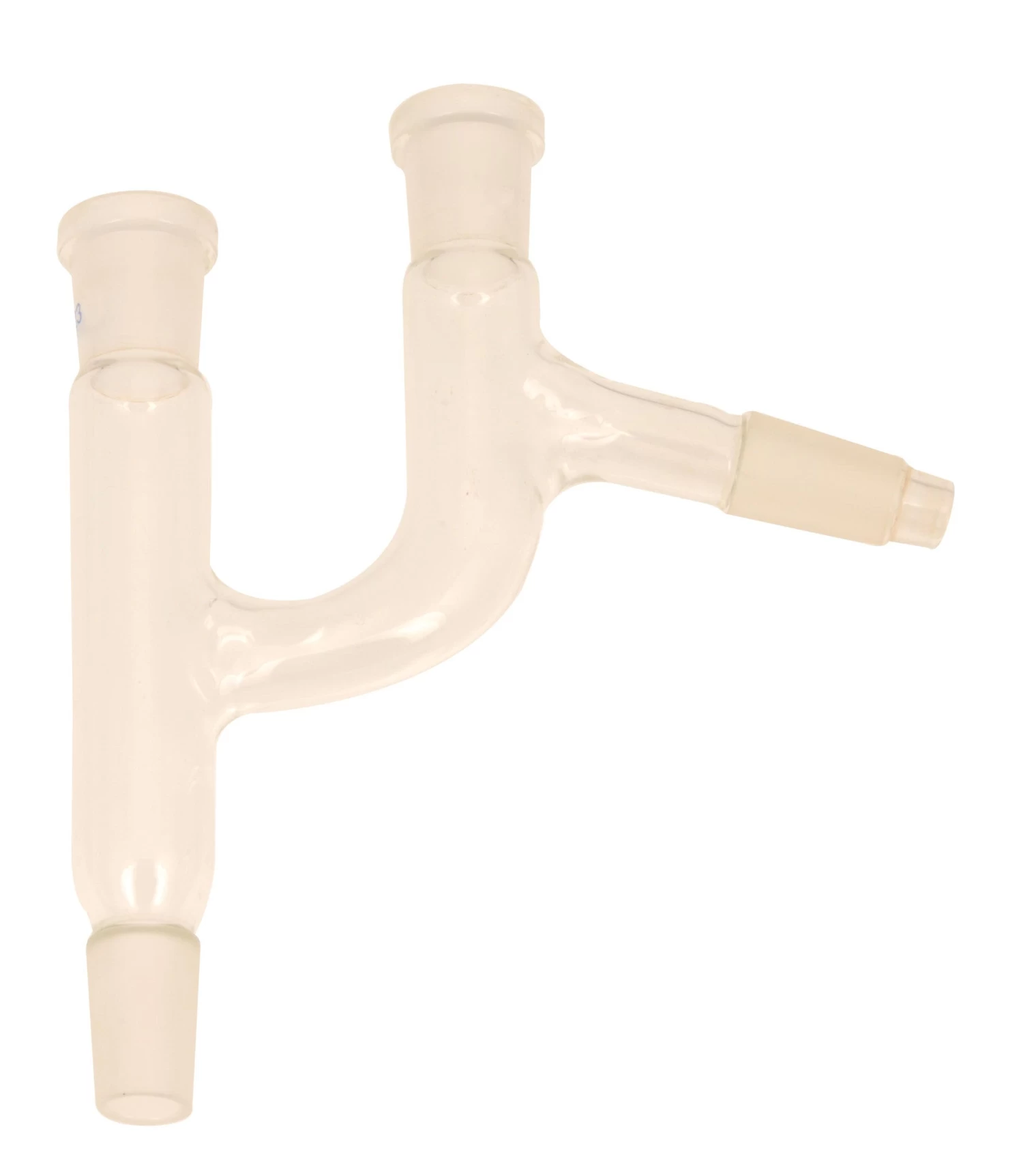 Claisen Heads, Sloping With 2 X B14 Socket, Cone Size To Fit Flask 14/23 & To Fit Condenser 14/23 1 Claisen Heads, Sloping With 2 X B14 Socket, Cone Size To Fit Flask 14/23 & To Fit Condenser 14/23