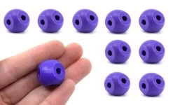 Purple Molecule Balls, 10 Pack, 2.2cm, 5 Holes - Molecular Model Parts -