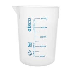 Beaker, 5000ml - Polypropylene - Screen Printed Graduations - With Spout