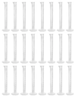 24PK Graduated Cylinders, 10mL - Class B - Octagonal Base - Raised Graduations - Polypropylene Plastic