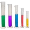 8 Piece Graduated Cylinder Set - Class B - Polypropylene - 10ml, 25ml, 50ml, 100ml, 250ml, 500ml, 1000ml, 2000ml - Raised Graduations - Hexagonal Base