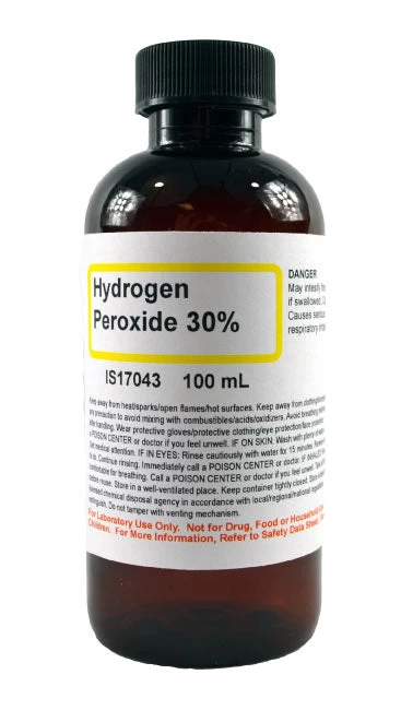 30% Hydrogen Peroxide, 100mL - Reagent Grade - The Curated Chemical Collection 1 30% Hydrogen Peroxide, 100mL - Reagent Grade - The Curated Chemical Collection