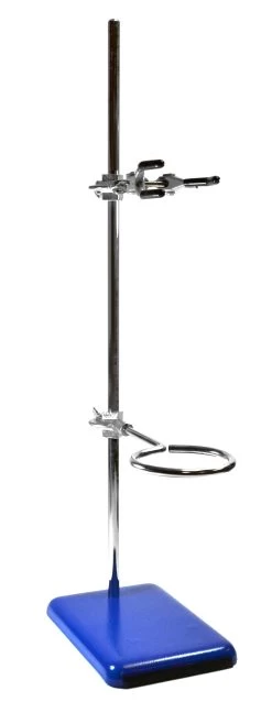 4 Piece Set - Rectangular Retort Stand, Rod, Clamp & Ring Set