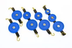 Set Of 5 Plastic Pulleys In Tandem, Low Friction