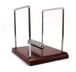 Advanced Newton's Cradle - 7.25 Inch - Redwood Base