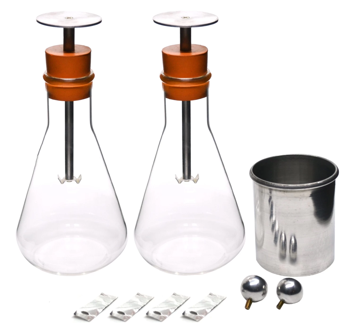 Electroscope Kit, Electrical Charge Demonstration, Borosilicate Glass Flasks - 1 Electroscope Kit, Electrical Charge Demonstration, Borosilicate Glass Flasks -