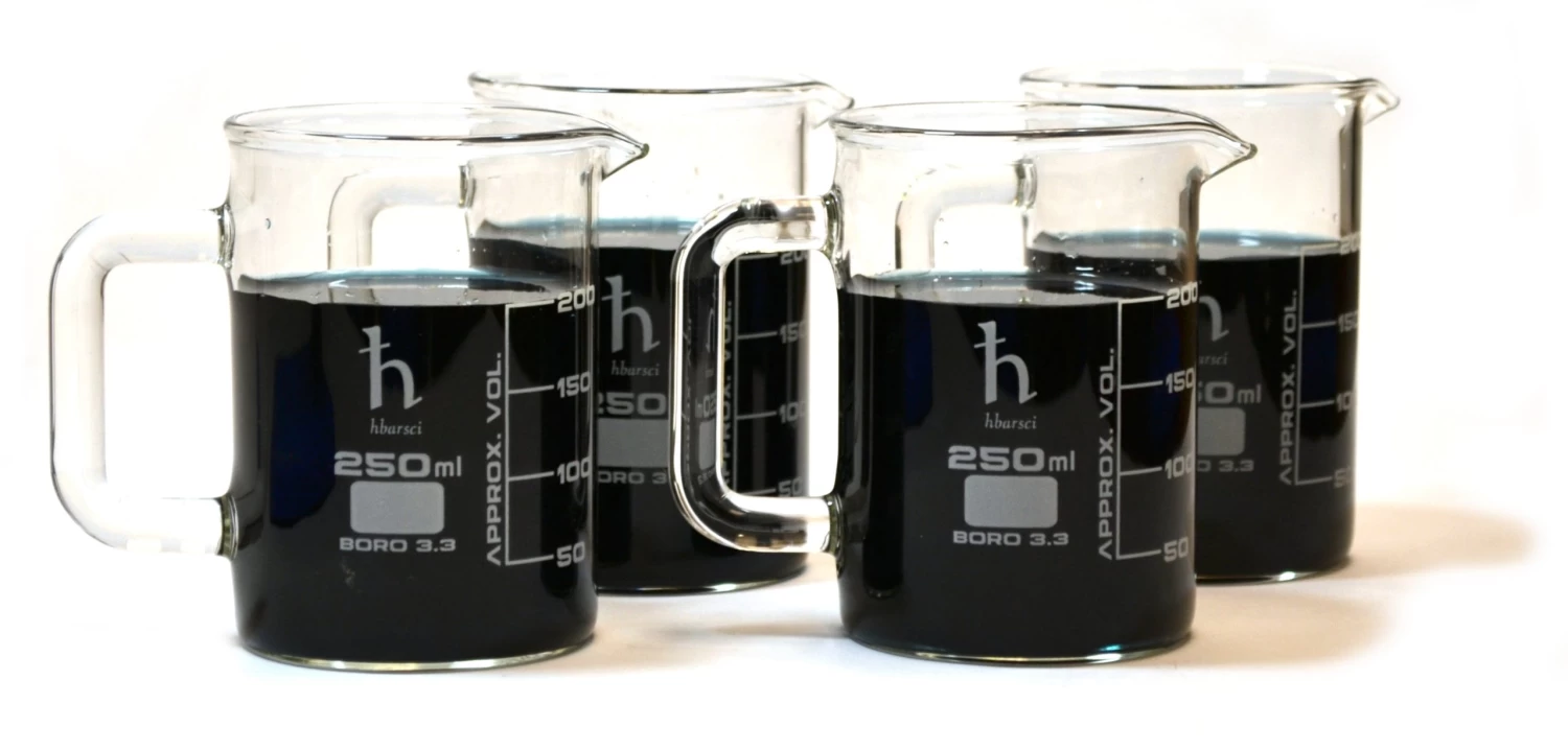 4PK Premium Hand Crafted Beaker Mug - Tea Or Espresso Sized - Borosilicate Glass 1 4PK Premium Hand Crafted Beaker Mug - Tea Or Espresso Sized - Borosilicate Glass