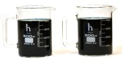 2PK Premium Hand Crafted Beaker Mug - Pint Glass Or Coffee Mug Sized -Borosilicate Glass