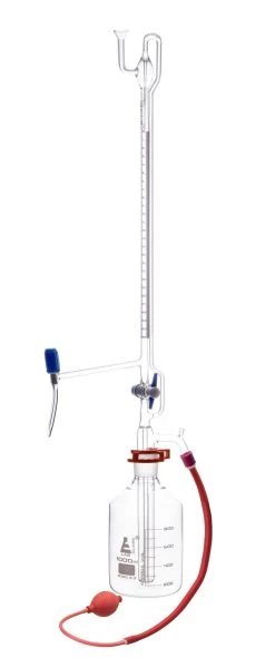 Automatic Zero Burette, 25mL - Class A - With Intermediate Stopcock & Schellbach Stripe - Borosilicate Glass