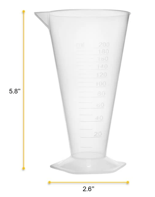 12PK Conical Measures, 200ml - Polypropylene - Raised Graduations - Hexagonal Base 6 12PK Conical Measures, 200ml - Polypropylene - Raised Graduations - Hexagonal Base - Image 6