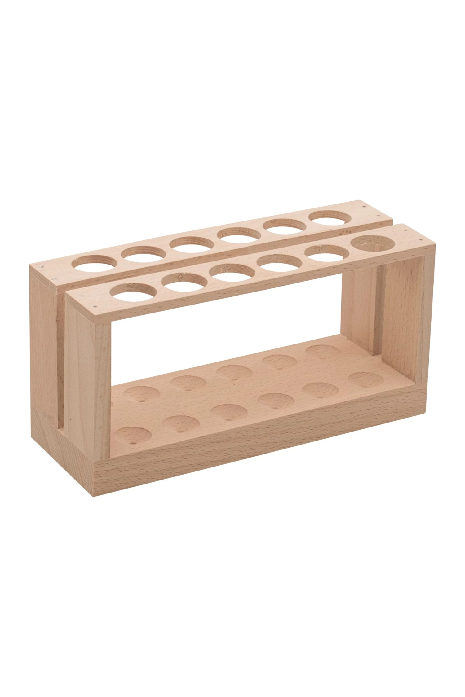 Economy Test Tube Rack - Holds 12 X 15mm Tubes - Unfinished Hardwood 3 Economy Test Tube Rack - Holds 12 X 15mm Tubes - Unfinished Hardwood - Image 3