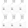 6PK Reagent Bottles, 250mL - Graduated - Narrow Mouth With Solid Glass Stopper - Borosilicate Glass