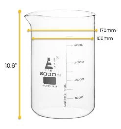Beaker, 5000ml - Low Form - Graduated - Borosilicate Glass -Laboratory Instrument Store axbxzpixyfaap8jttdt0