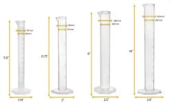 10PK 4-Piece Graduated Cylinder Set - 10mL, 25mL, 50mL & 100mL (40 Cylinders Total) - Class B - Octagonal Base - US Sourced Polypropylene Plastic 9 10PK 4-Piece Graduated Cylinder Set - 10mL, 25mL, 50mL & 100mL (40 Cylinders Total) - Class B - Octagonal Base - US Sourced Polypropylene Plastic -Laboratory Instrument Store azlmt3nx5ci3xg9ixfbp