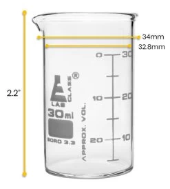 12PK Beakers, 30ml - ASTM - Low Form - Graduated - Borosilicate Glass -Laboratory Instrument Store b8ng1jefbwnziaklwmiw