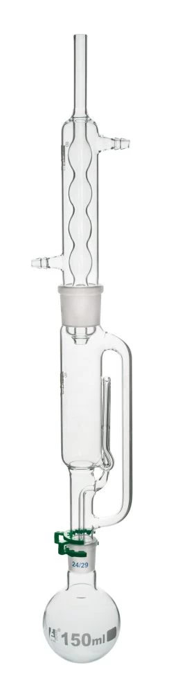 Soxhlet Extraction Apparatus - 60mL Extractor, 150mL Flask, Condenser - Borosilicate Glass