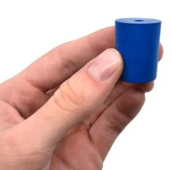 Neoprene Stopper, 1 Hole - Blue, Size: 19mm Bottom, 22mm Top, 28mm Length - Pack Of 10 -Laboratory Instrument Store brhk4kn4lhwx3fxw2tsx