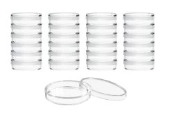 25PK Disposable Petri Dish With Lid - Sterile - 60x15mm - Polystyrene - Triple Vented - Transparent