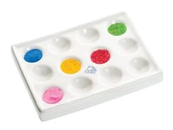 Spot Plate, 12 Wells - 4.5"L X 3.75"W - Glazed Porcelain