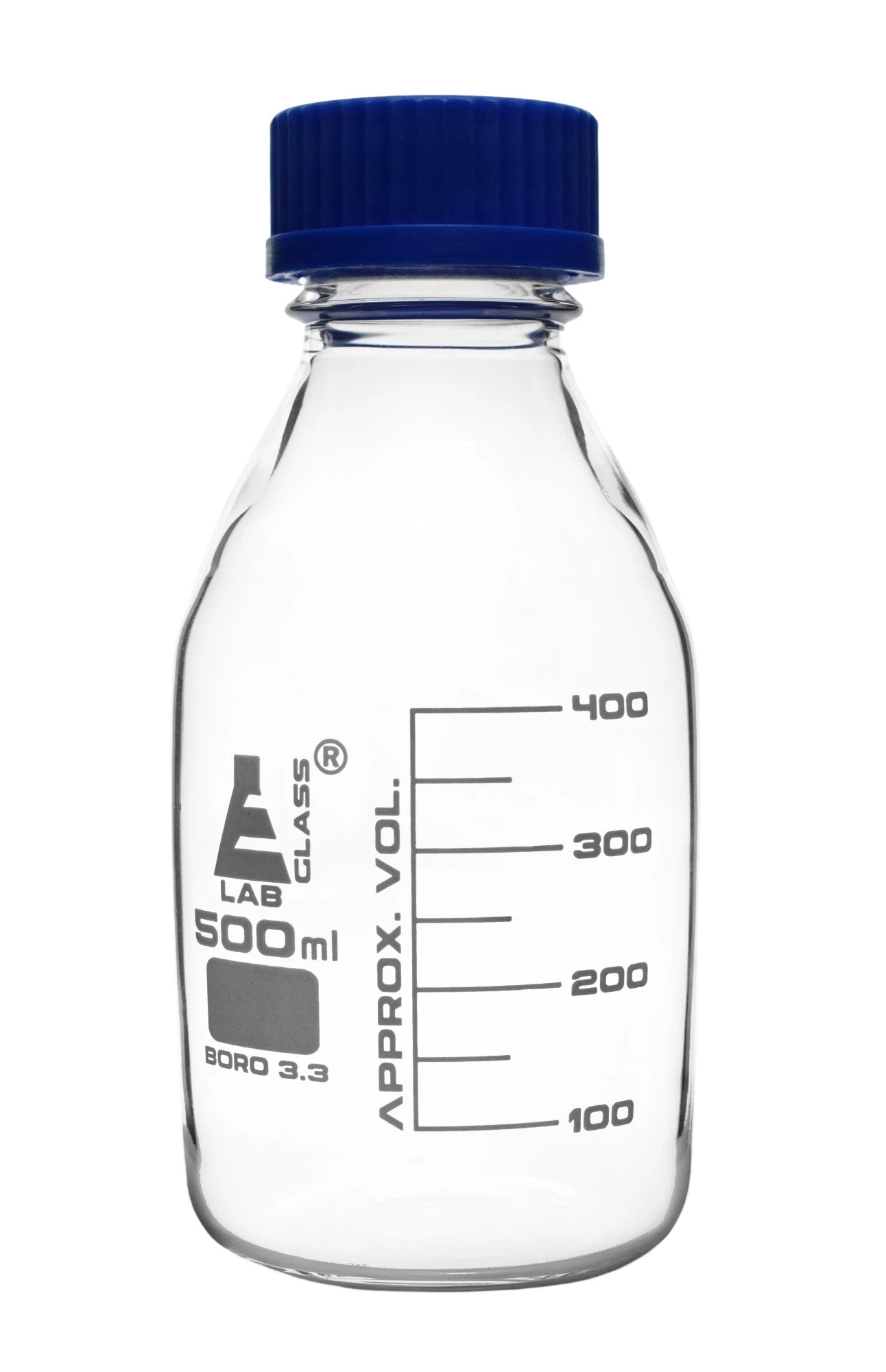 Reagent Bottle, 500mL - Clear - With Screw Cap - Borosilicate Glass 1 Reagent Bottle, 500mL - Clear - With Screw Cap - Borosilicate Glass