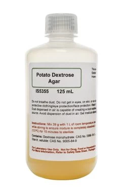 Prepared Potato Dextrose Agar (PDA), 125mL - Melt & Pour