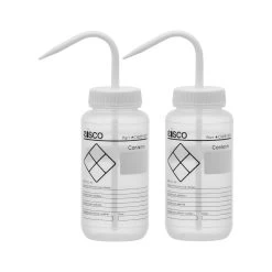 2PK Chemical Wash Bottle, Blank Labels, 500ml - Wide Mouth, Self Venting, Low Density Polyethylene - Performance Plastics By