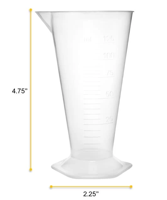 12PK Conical Measures, 125ml - Polypropylene - Raised Graduations - Hexagonal Base 6 12PK Conical Measures, 125ml - Polypropylene - Raised Graduations - Hexagonal Base - Image 6
