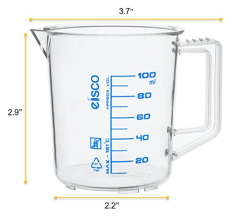 Measuring Jug, 100ml - TPX Plastic - Screen Printed Graduations - With Handle & Spout 2 Measuring Jug, 100ml - TPX Plastic - Screen Printed Graduations - With Handle & Spout - Image 2
