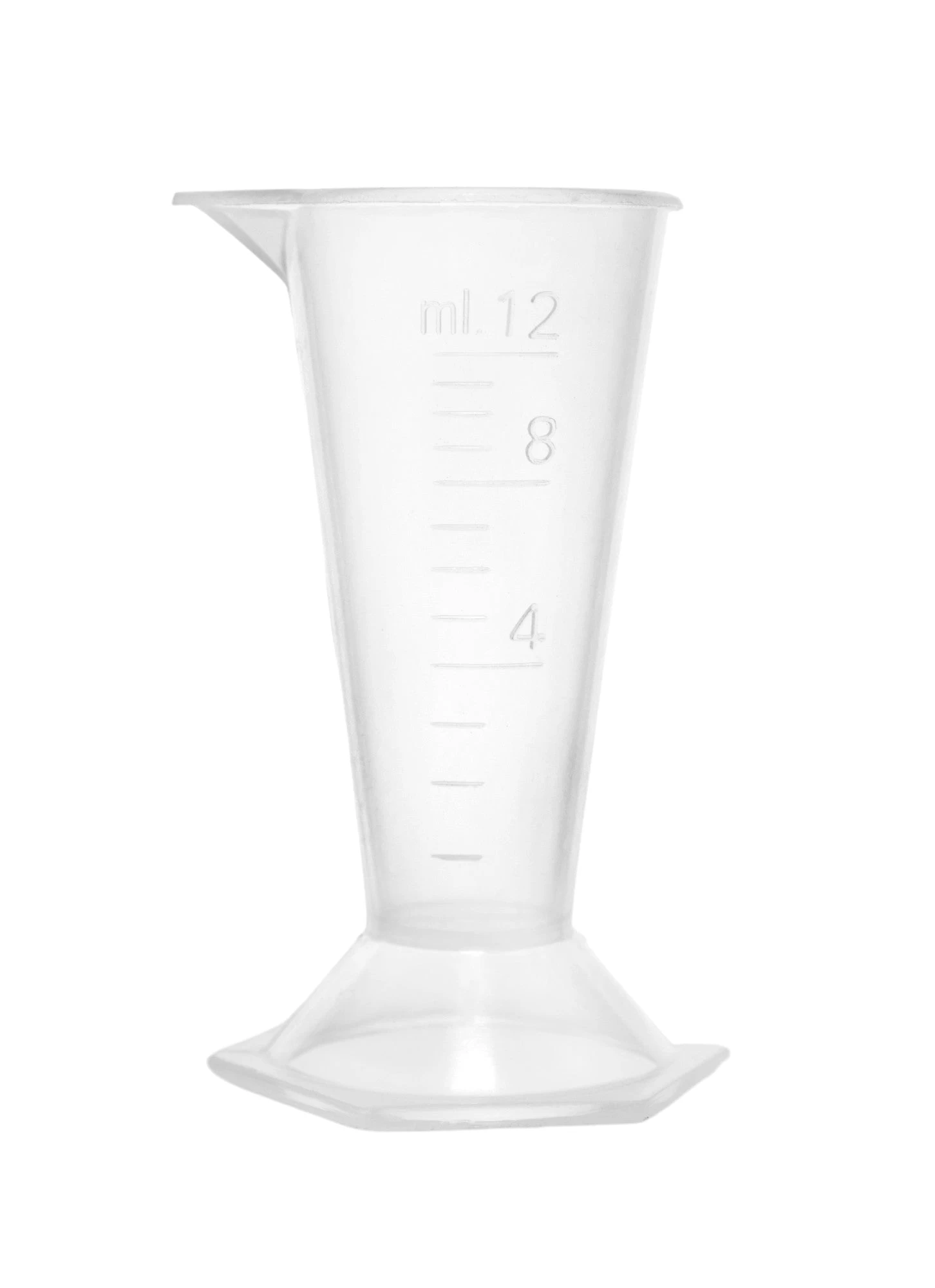 12PK Conical Measures, 12ml - Polypropylene - Raised Graduations - Hexagonal Base 2 12PK Conical Measures, 12ml - Polypropylene - Raised Graduations - Hexagonal Base - Image 2