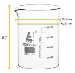 6PK Beakers, 1000mL - Low Form - 100mL Graduations - Borosilicate Glass -Laboratory Instrument Store dcncd29tfftchwtqwur8 12151d84 f2e3 4a4b a6c7 a10a93fb84be