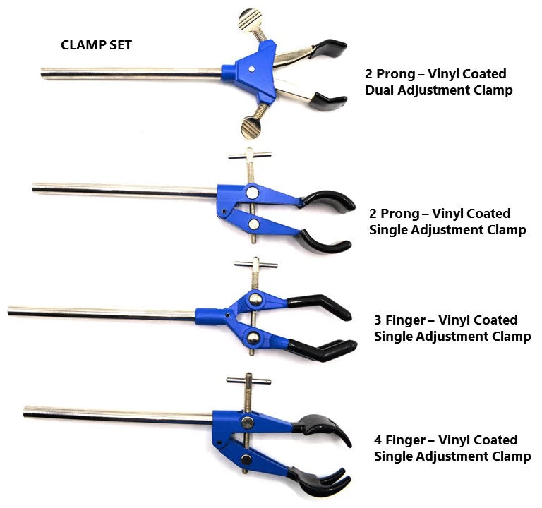 11 Piece Set - Rectangular Retort Stand, Rod, Bossheads, Clamps, And Rings 5 11 Piece Set - Rectangular Retort Stand, Rod, Bossheads, Clamps, And Rings - Image 5