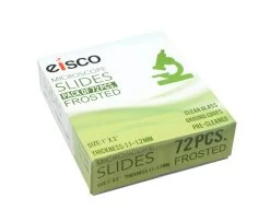 Glass Microscope Slides, 72/PK - Precleaned - Ground & Polished Edges - Frosted End