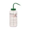 Wash Bottle For Methanol, 1000ml - Labeled With Color Coded Chemical & Safety Information (4 Colors) - Wide Mouth, Self Venting, Polypropylene - Performance Plastics By