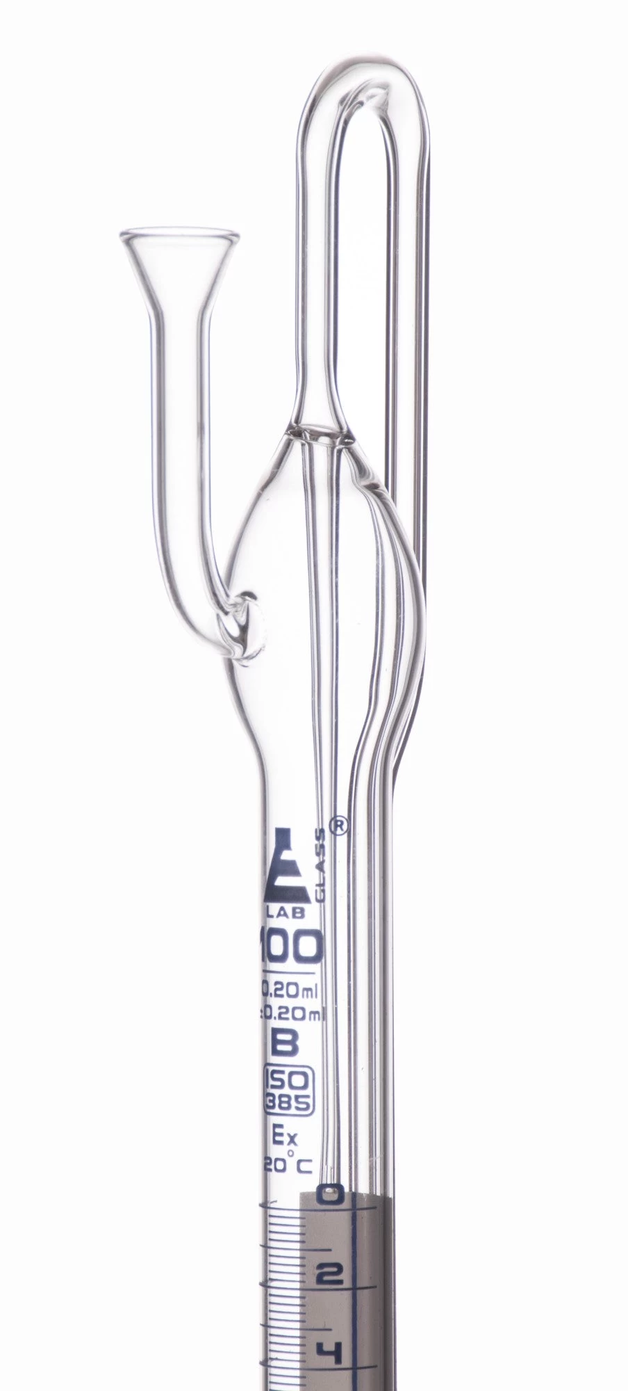 Automatic Zero Burette, 100mL - Class B - With Intermediate Stopcock & Schellbach Stripe - Borosilicate Glass 2 Automatic Zero Burette, 100mL - Class B - With Intermediate Stopcock & Schellbach Stripe - Borosilicate Glass - Image 2