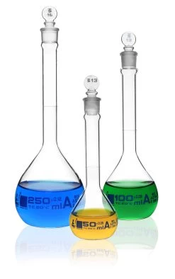 Premium Volumetric Flask Set - 50ml, 100ml & 250ml - Class A, ASTM E288 - Superior Durability & Chemical Resistance - Glass Penny Stoppers - Borosilicate 3.3 Glass - 8 Premium Volumetric Flask Set - 50ml, 100ml & 250ml - Class A, ASTM E288 - Superior Durability & Chemical Resistance - Glass Penny Stoppers - Borosilicate 3.3 Glass - -Laboratory Instrument Store duszkitir0qd8vhp8zrj