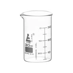 Beaker, 30ml - ASTM - Low Form - Graduated - Borosilicate Glass