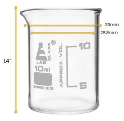 12PK Beakers, 10ml - ASTM - Low Form - Graduated - Borosilicate Glass 7 12PK Beakers, 10ml - ASTM - Low Form - Graduated - Borosilicate Glass -Laboratory Instrument Store e1id290zid4tmnjtjpln
