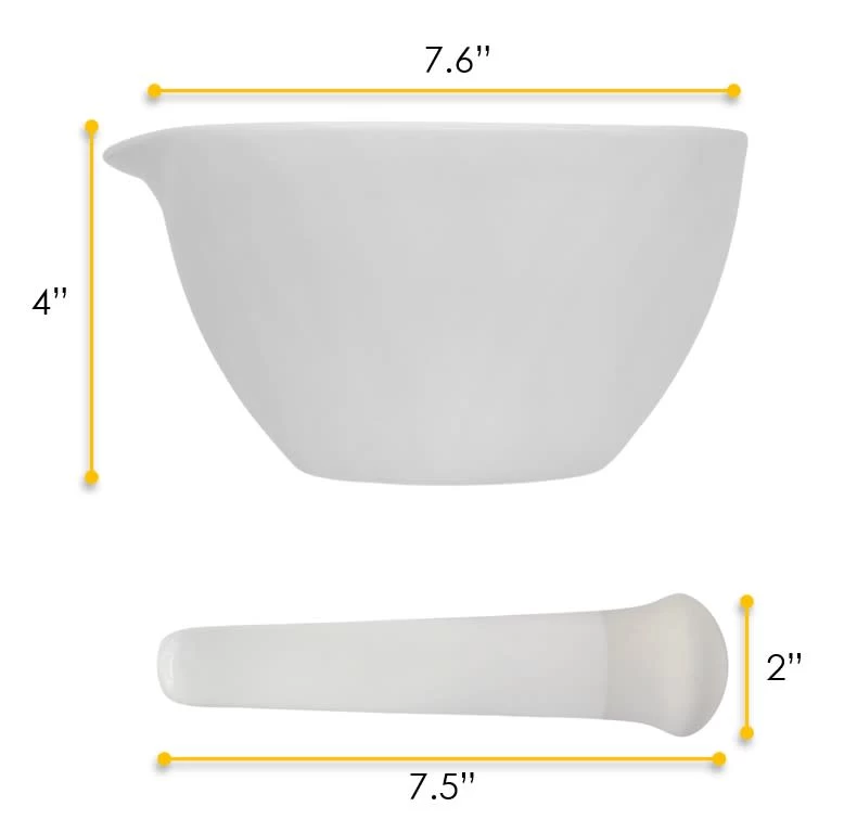 Mortar & Pestle, 900mL - 180mm - Porcelain, Unglazed Grinding Surface 4 Mortar & Pestle, 900mL - 180mm - Porcelain, Unglazed Grinding Surface - Image 4