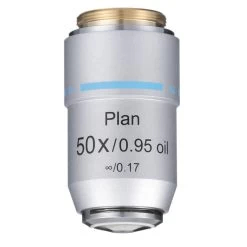 Microscope Objective, 50xR Oil Infinity DIN Plan Achromat - FitsMicroscope Series 3000-LED, EXC-350, EXC-400, 3012, 3000