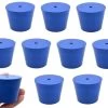 Neoprene Stopper, 1 Hole - Blue, Size: 35mm Bottom, 45mm Top, 36mm Length - Pack Of 10